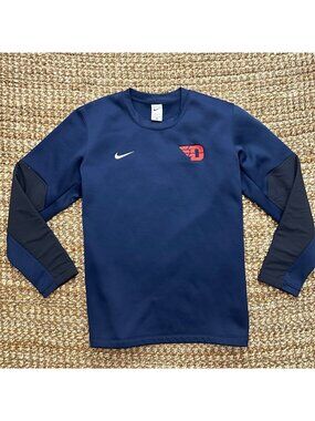 Nike Dayton Flyers Fleece Lined Sweatshirt Men Large Blue Red Therma Fit
